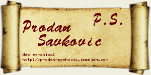 Prodan Savković vizit kartica